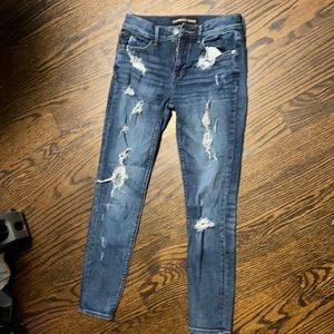 Distressed women’s jeans from express
